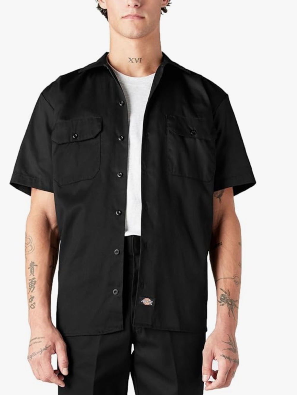 Dickies Black Short-Sleeve Shirt with Logo Patch 3XL